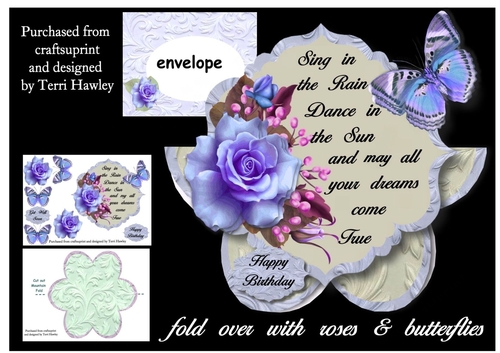 folded card purple