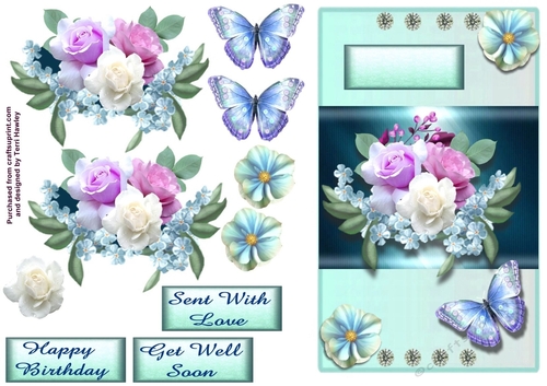 forget me not with roses