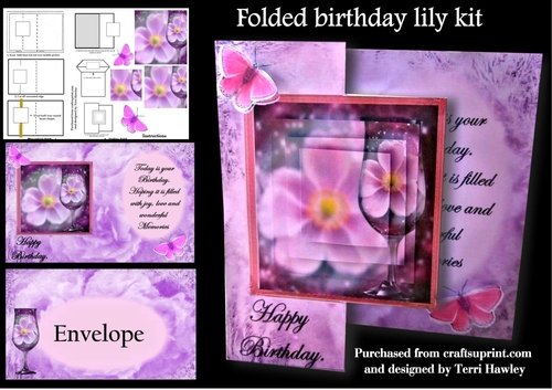 birthday lily fold card ki