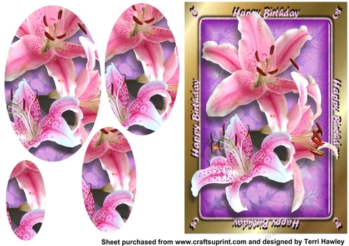 pink birthday lilies