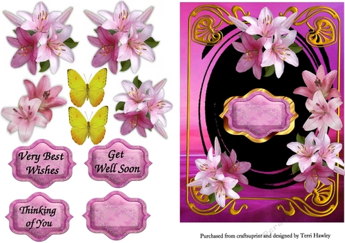 beautiful lily greetings pink