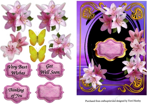 beautiful lily greetings purple