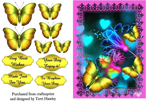 yellow butterfly greetings