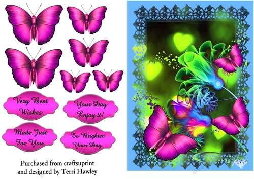 pink butterfly greetings