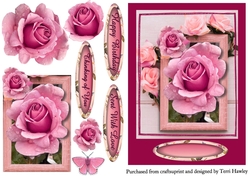 beautiful pink rose greetings