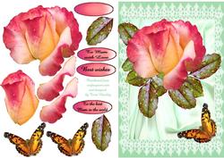 Butterfly and Roses for Mum