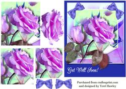 Get Well Rose on Blue