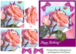 Happy Birthday Rose on Maroon