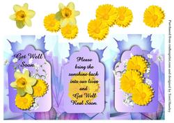 Tri Fold Get Well Daisy