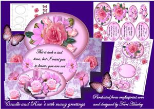 Candles and Rose's with Greetings