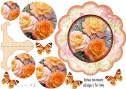 Plate with Orange Roses