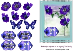 blue anemones greeting s