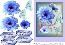blue gerbera