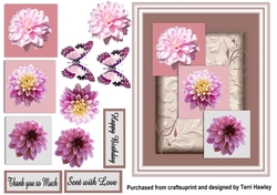 pink dahlia greetings