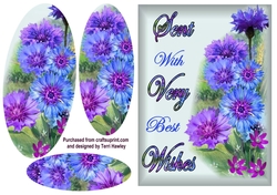 with very best wishes corn flowers
