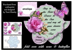 folded card bright pink
