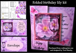 birthday lily fold card ki