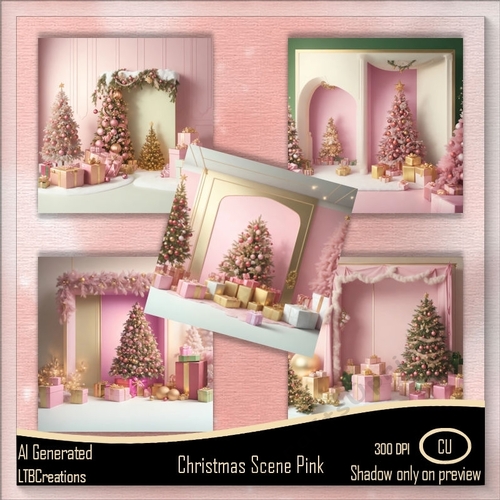 Christmas Scene Pink