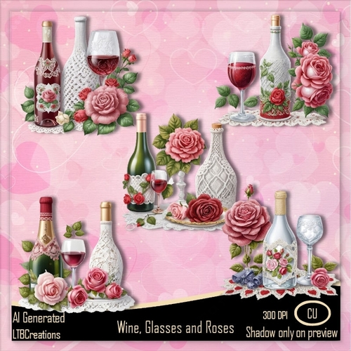 Wine Glasses and Roses