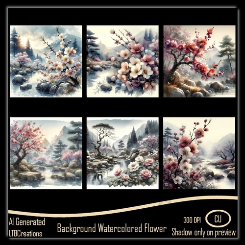 Background Watercolored Flowers