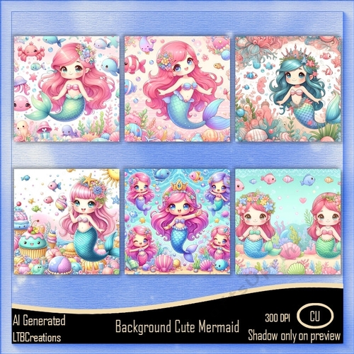 Background Cute Mermaid