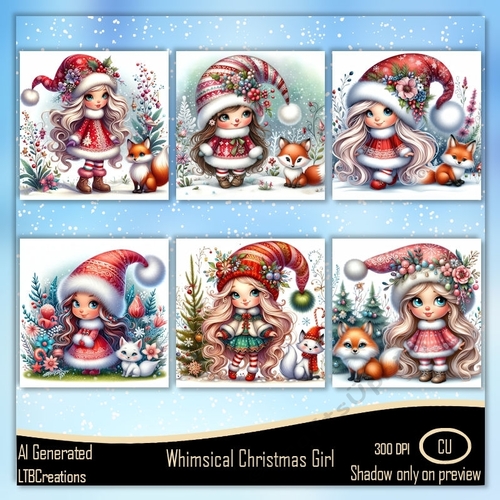 Whimsical Christmas Girl