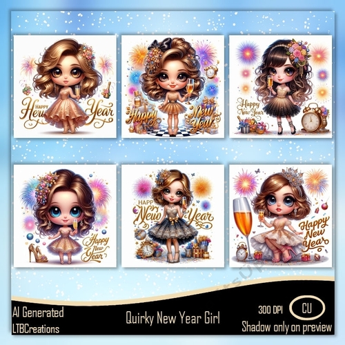 Quirky New Year Girl