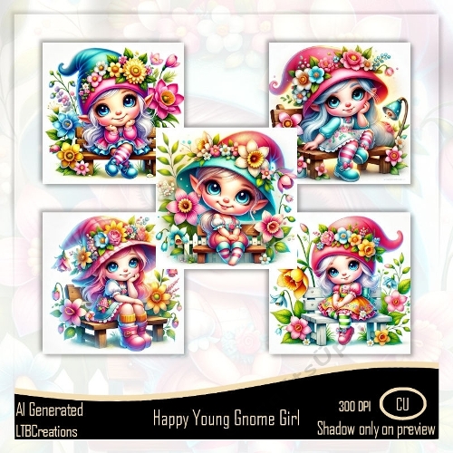 Happy Young Gnome Girl