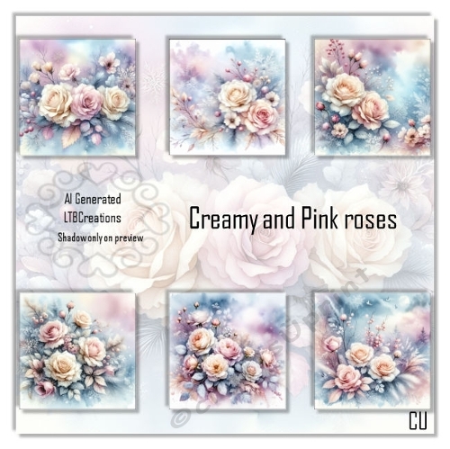 Creamy and Pink Roses