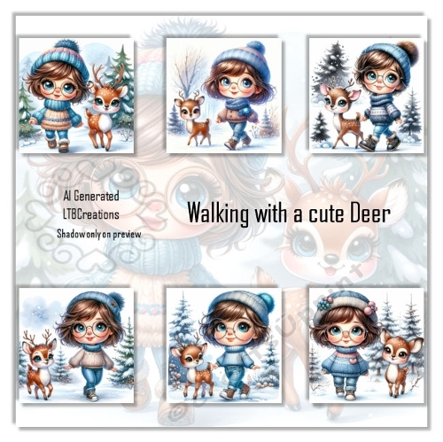 Walking with a cute Deer