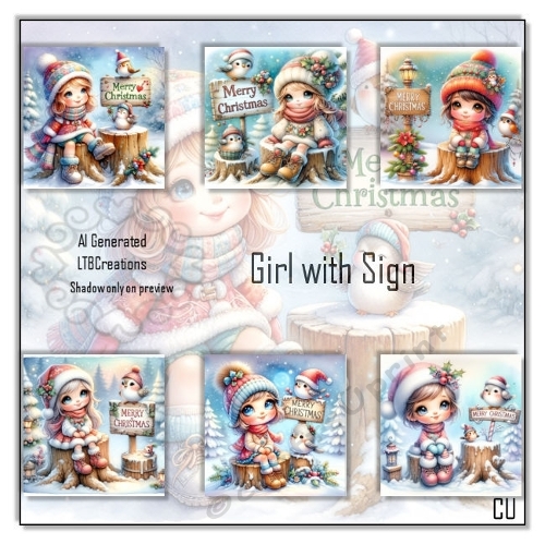 Girl with Sign