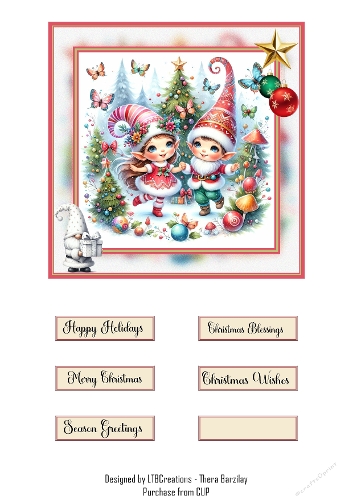 Happy Christmas Gnomes 01 Topper