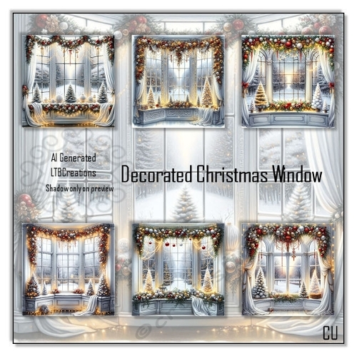 Decorated Christmas Window