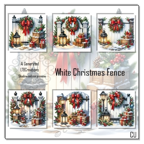 White Christmas Fence