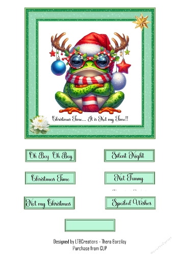 Grumpy Christmas Animal 04 topper