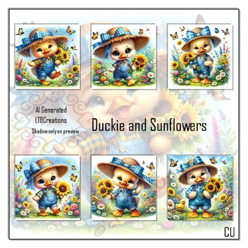 Duckie and Sunflowers