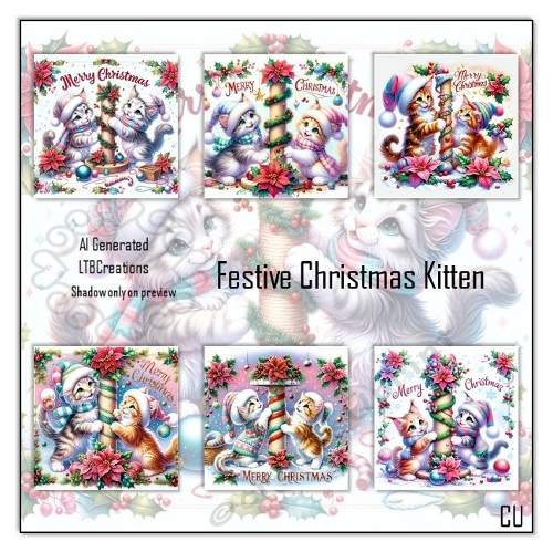 Festive Christmas Kitten