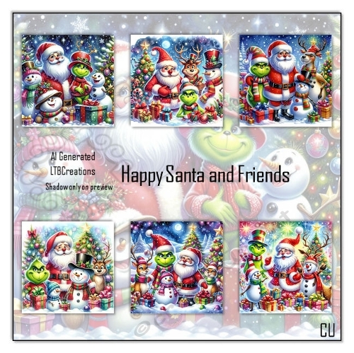 Happy Santa and Friends