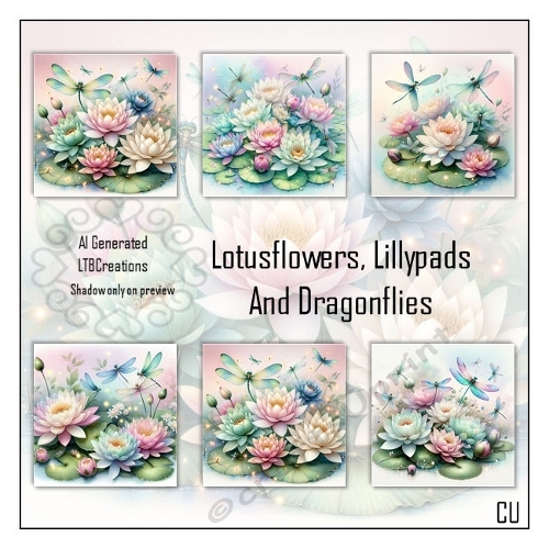 Lotusflower-Lillypads and Dragonflies