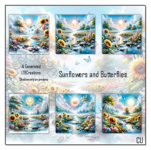 Sunflowers and Butterflies