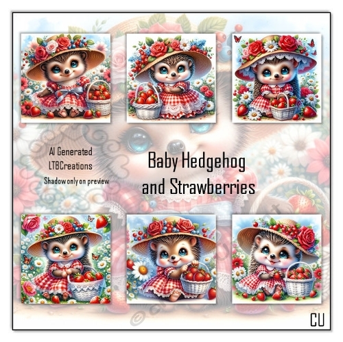 Baby Hedgehog and Strawberries