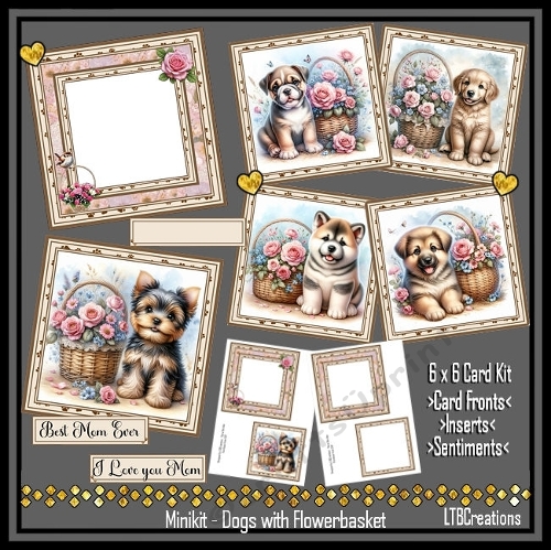 Minikit Dogs with Flowerbasket