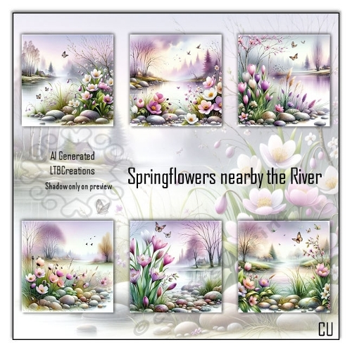 Springflowers nearby the River