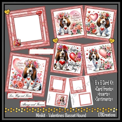 Minikit Valentines Basset Hound