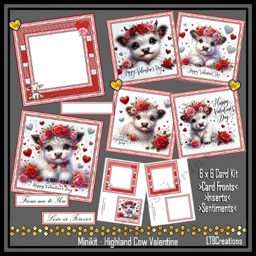 Minikit Highland Cow Valentine