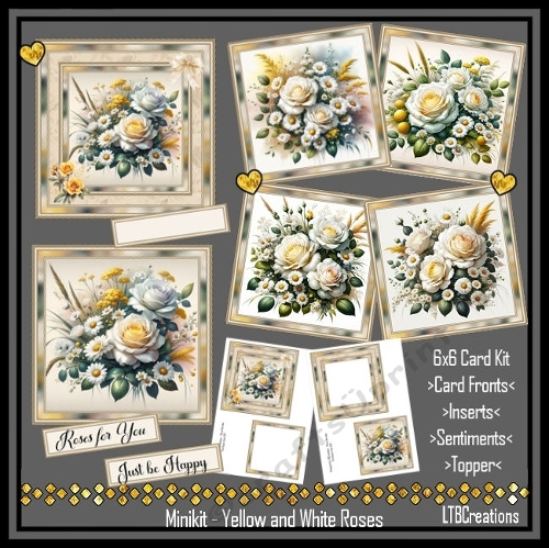 Minikit Yellow and White Roses