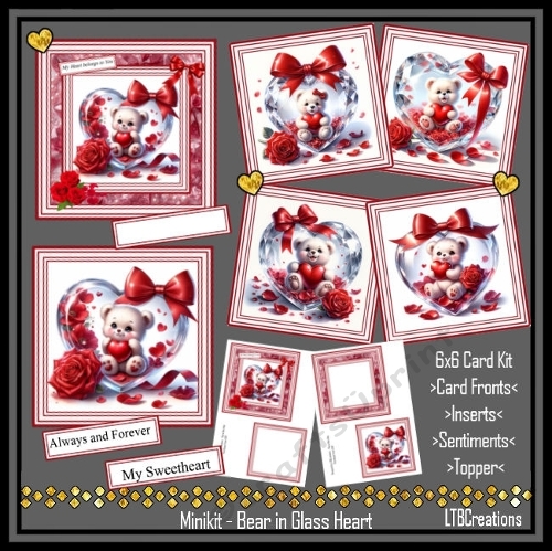 Minikit Bear in  Glass Heart