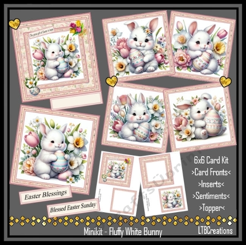 Minikit Fluffy White Bunny
