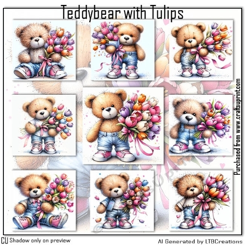 Teddybear with Tulips