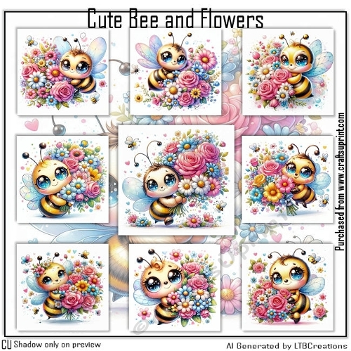 Cute Bees and Flowers 